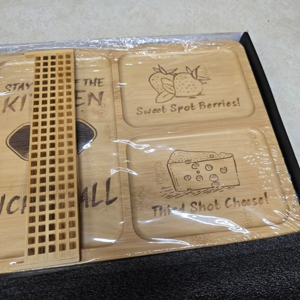 Dwatan Home Pickleball Charcuterie Board Set 2-Piece Bamboo Serving Tray New‎